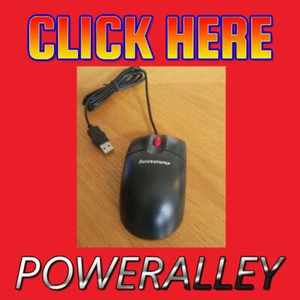 Lenovo UAE119 Optical Mouse Mice 3 Button USB black w/ red scroll - Picture 1 of 3