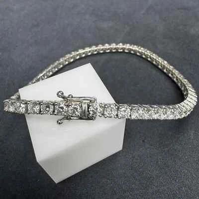 14kt White Gold 8”  Diamond Tennis Bracelet  LAB - 8.55 TCW - 57 Diamonds Huge - Image 1 of 4