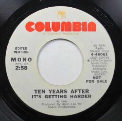 Rock Promo 45 A. Lee - Ten Years After It'S Getting Harder / ten years after it' - Image 1 of 2