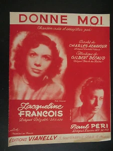 Partition alt partitur sheet music = Jacqueline François - Donne moi - Picture 1 of 1