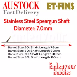 ET-FINS 7.0mm Notched Stainless Steel Spearfishing Speargun Shaft, AU Stock - Picture 1 of 2