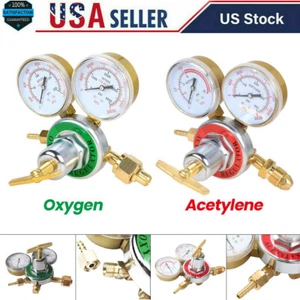 Brass Oxygen & Acetylene Regulators Set for Welding Fit Victor Gas Torch Cutting - Picture 1 of 12
