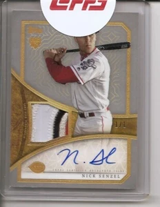 2019 Topps Update Nick Senzel Reverence Platinum Patch Auto Card 1/1 Reds - Picture 1 of 2