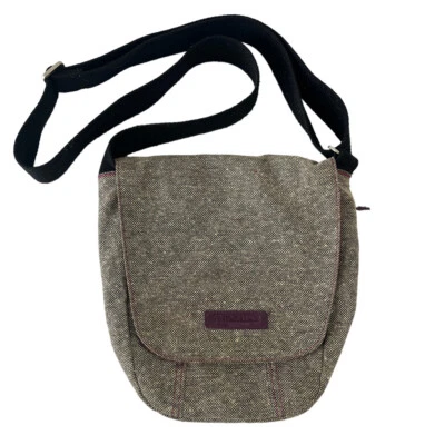 Bolsa carteiro Timbuk2 cinza tweed alça ajustável compacta tiracolo - Imagem 1 de 4