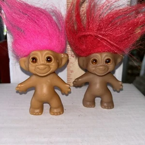 Lot Of 2 Vintage Troll Wishnik Doll Uneeda Double Horseshoe Ace Novelty - Picture 1 of 12