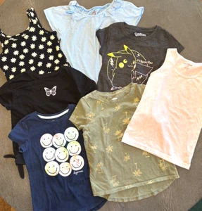 7 Piece Lot little girl shirts 6, 6X,6-7 , Pikachu, Cat and Jack, Old Navy more - Picture 1 of 1