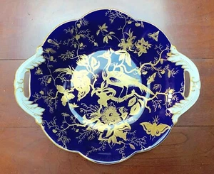 Coalport bone china 'Cairo' blue & gold large bon bon dish - Picture 1 of 3