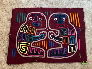 Mola Kuna Panama Scimmia Applique Ago Pannello Tessuto Vintage Multicolore - Foto 1 di 4