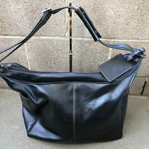 NINE WEST Accessories Vegan Leather Black Shoulder Purse Hand Bag Zipper - Picture 1 of 16