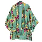 Floreat Anthropologie Open Front Cardigan Women's Size XS S Green Floral Sweater