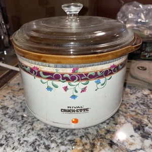 Rival - Crock-Ette Slow Cooker - Vintage 1 Qt Mini Crock Pot Glass Lid Tested - Picture 1 of 4