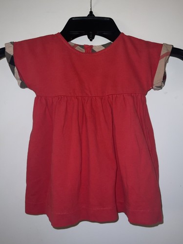 Autentico Vestito Burberry Bambina Bambina Nova Rosso Tg 18M Rosso