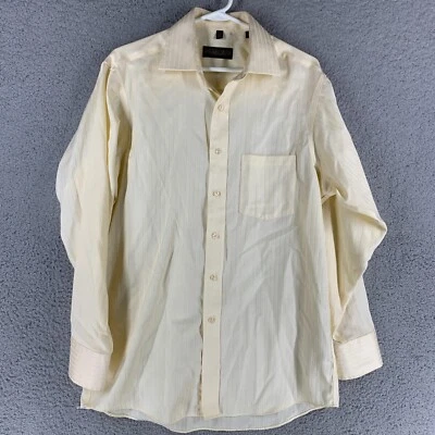 Donald Trump Shirt Mens 15.5x32/33 Yellow Striped Signature Collection Textured - Image 1 of 4