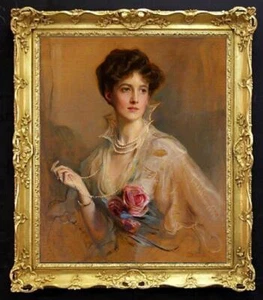 Handmade Old Master-Art Antique Oil Painting lady girl on canvas 24"x30" - Picture 1 of 2