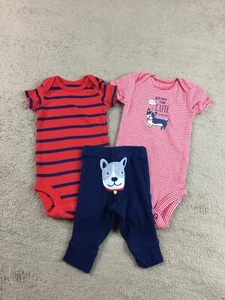Carters Baby Boy 3 Piece Set Size NB Dogs Puppies - Picture 1 of 6