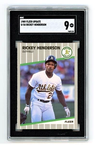 Actualización Fleer Rickey Henderson 1989 #U-54 SGC 9 MT - Imagen 1 de 6