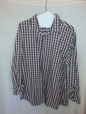 Sonoma Men's Long Sleeve Dress Shirt Size XXL Green Red Brown White Stripes  - Image 1 of 3