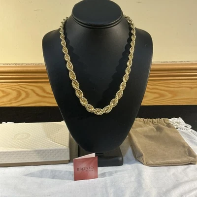 BOLD Bronzo Italia Rose Gold Plated Bronze Large Rope Chain Necklace 20 In. - Image 1 of 4