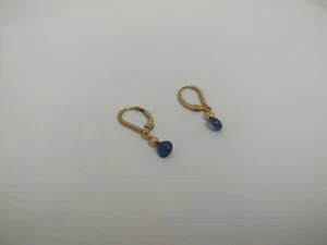 14 Karat Gold Kyanite Leverback Earrings - Picture 1 of 4