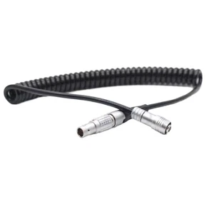 Power Coiled Cable 12V ARRI 0B 2Pin Male to SF6 4Pin Female for PORTKEYS BM5/BM7 - Picture 1 of 5