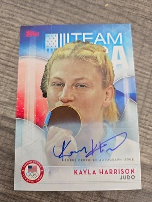 Подписанная карточка Кайлы Харрисон 2016 Topps Auto Olympics США MMA дзюдо - Изображение 1 из 2