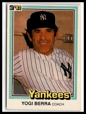 Yogi Berra 1981 Donruss #351 New York Yankees Foto 1 de 2