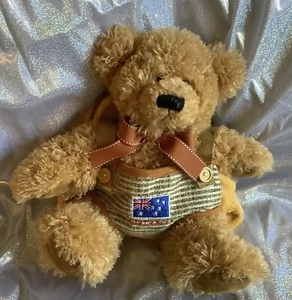 Backpack Australia Souvenir With Plush Stuffed Teddy Bear Back Pack Cute - Picture 1 of 6