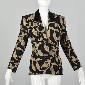 XS Escada 1980s Evening Jacket Blazer Vintage Designer 80s Eveningwear Velvet - Picture 1 of 10