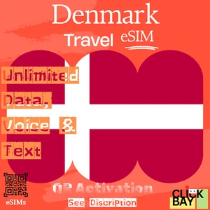 Esim, Danemark Travel eSIM, 35 Go de données Internet + appels et SMS illimités pendant 30 jours - Photo 1 sur 7