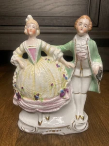 Vintage German Ceramic Courting Couple Figural Flower Planter Figurine - Picture 1 of 8
