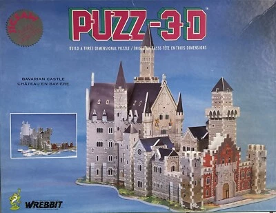 1991-Wrebbit PUZZ-3D Puzzle-Bavarian Castle Chateau En Baviere-New - Image 1 of 4