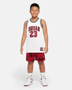 Jordan #23 Big Kids Fully Stitched White/Red Jersey 95A773-001, Boys MEDIUM - Picture 1 of 7