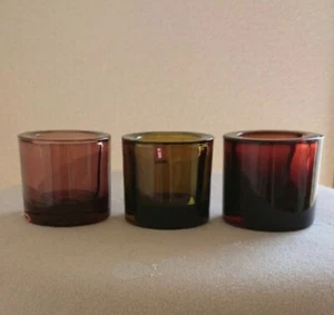 Rare Iiittala x Marimekko Kivi Olive Purple Brown 3 Piece Set Used Near Mint! - Picture 1 of 9