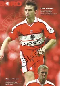 MIDDLESBROUGH: COLIN COOPER SIGNED A4 (12x8) OFFICIAL CALENDAR PICTURE+COA - Picture 1 of 2