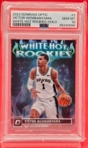 2023-24 PANINI DONRUSS OPTIC - WHITE HOT ROOKIES #2 VICTOR WEMBANYAMA PSA 10 - Picture 1 of 2