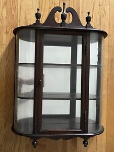 Vintage Curved Glass Curio Etagere Shelf Cabinet Ferguson