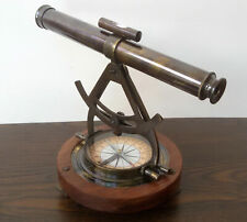 Antique Replica Brass Theodolite Alidade Telescope Compass Survey Instrument
