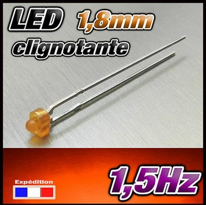 331O# LED 1,8mm clignotante orange diffusant dispo 10, 25, ou 100pcs - Imagen 1 de 1