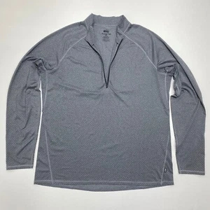 Top pullover REI 1/4 da uomo alto XL grigio manica lunga finto collo esterno - Foto 1 di 11