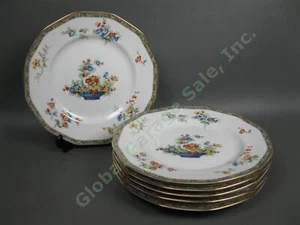 6 Theodore Haviland Montreux Mongolia 8" Luncheon Salad Plate Floral Set Limoges - Picture 1 of 4