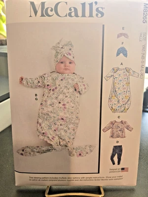 Sewing pattern McCalls  M8265 Infant gown Pj's bonnet New Uncut - Image 1 of 2