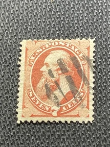Antique 1870 US Stamp Scott #149 Stanton Fine Used with Grid Cancel - Photo 1/5