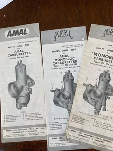 AMAL CARBURETTOR 3 Catalogues Hints and Tips Monobloc 375,376,389 & Concentric - Picture 1 of 1