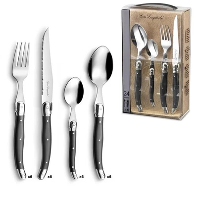 Silverware Set - 24-Piece, Anthracite Grey Tableware - Stainless Steel Flatwa... - Image 1 of 4
