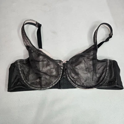 Cacique женщин бюстгальтер 40C черный цветочный современный кружевной без подкладки на косточках кружева - Изображение 1 из 4