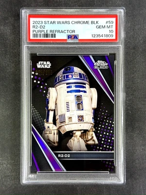 2023 Topps Chrome Black Star Wars #59 R2-D2 Purple Refractor /125 PSA 10 Gem - Image 1 of 2