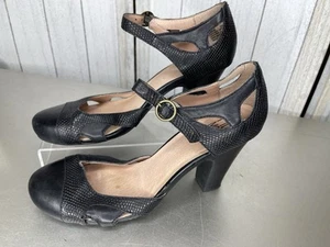 MIZ MOOZ Black Leather Mary Jane Heels Pumps Size US 10 EU 41 - Picture 1 of 5