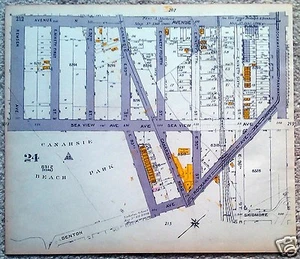 Original 1922 Map of the Canarsie Section of Brooklyn NY. Ave N & 84th to Remsen - Picture 1 of 2