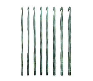 Knit Picks Caspian Wood Crochet Hook Set, 8 Beautiful Colored Hooks - Picture 1 of 5