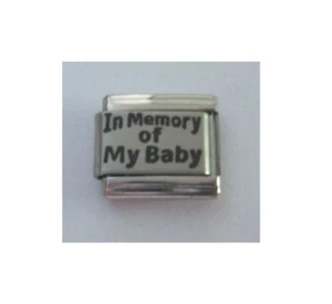 9mm Classic Size Italian Charm L60 Family In Memory of my Baby - Picture 1 of 1